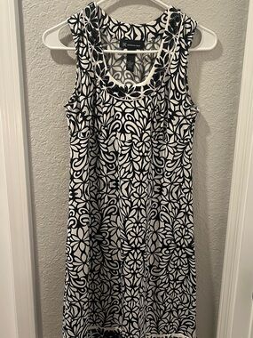 INC International Concepts Black & White Floral-Patterned Tank Dress